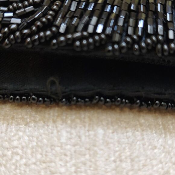Andre Cellini Black Beaded Special Occasion Shoulder Bag Vintage - Picture 8 of 12